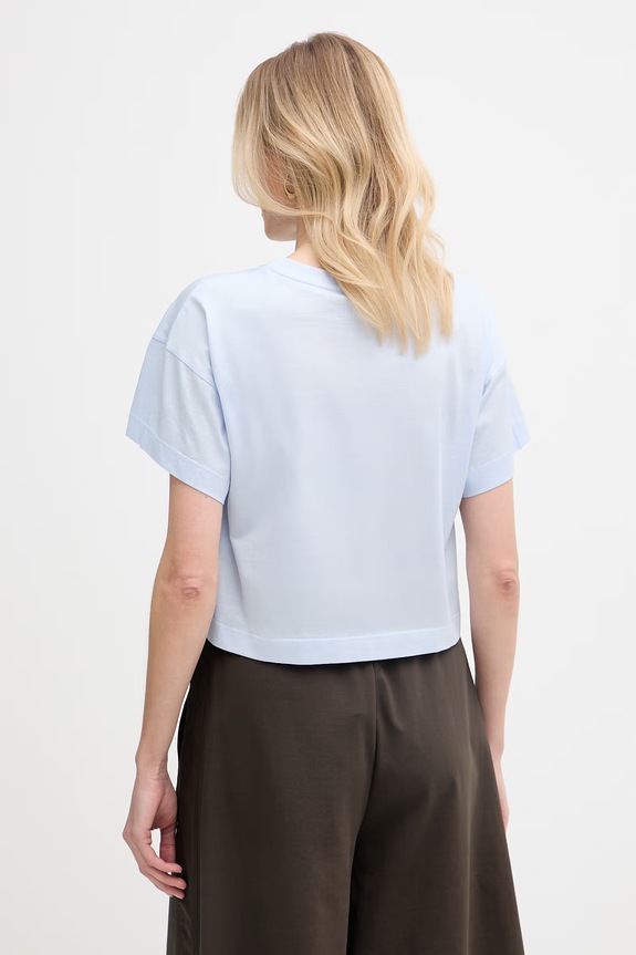 Odzież MM by Max Mara T-shirt damski bawełniany FUNALE 2616941048600 niebieski