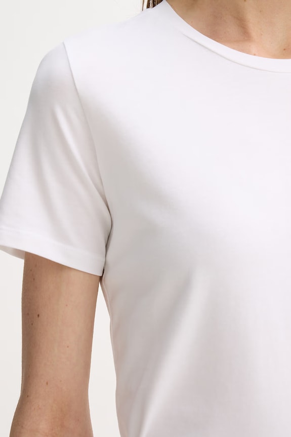 MM by Max Mara t-shirt basic damski bawełniany z elastanem MULINO 2616971018600 biały
