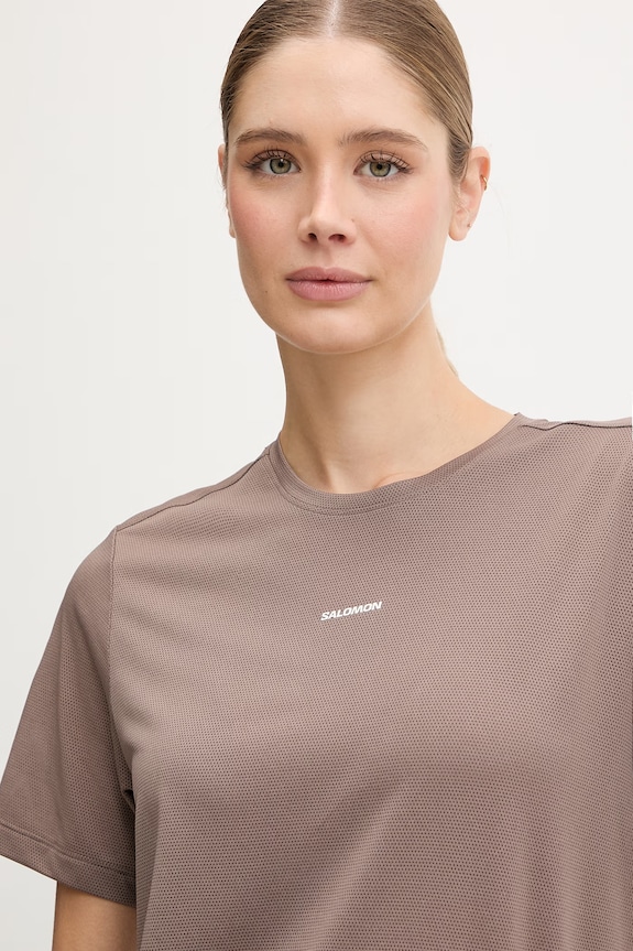 Salomon t-shirt treningowy SHKout brązowy LC2776000