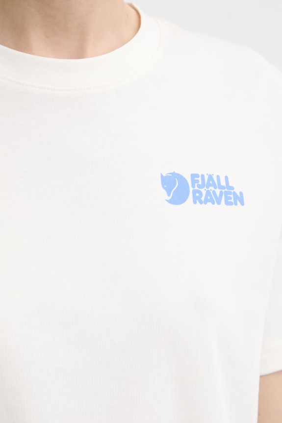 Fjallraven T-shirt αθλητικό γυναικείο βαμβακερό Forest Walk F14600270 μπεζ