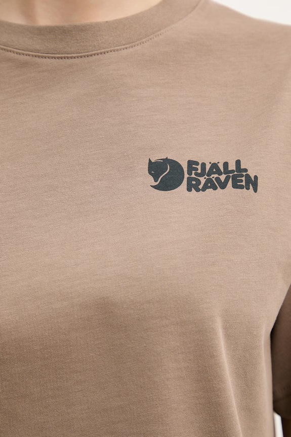 Fjallraven T-shirt sportowy damski bawełniany Forest Walk F14600270 brązowy