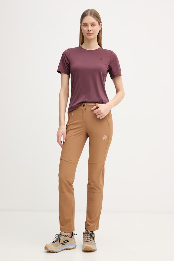 Fjallraven T-shirt sportowy damski Abisko Day F84106 bordowy SS26