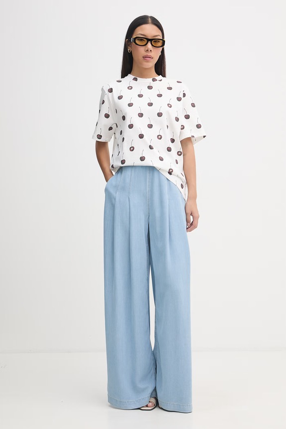 Stine Goya t-shirt basic damski bawełniany SG.SS26.T009.2243 biały SS26