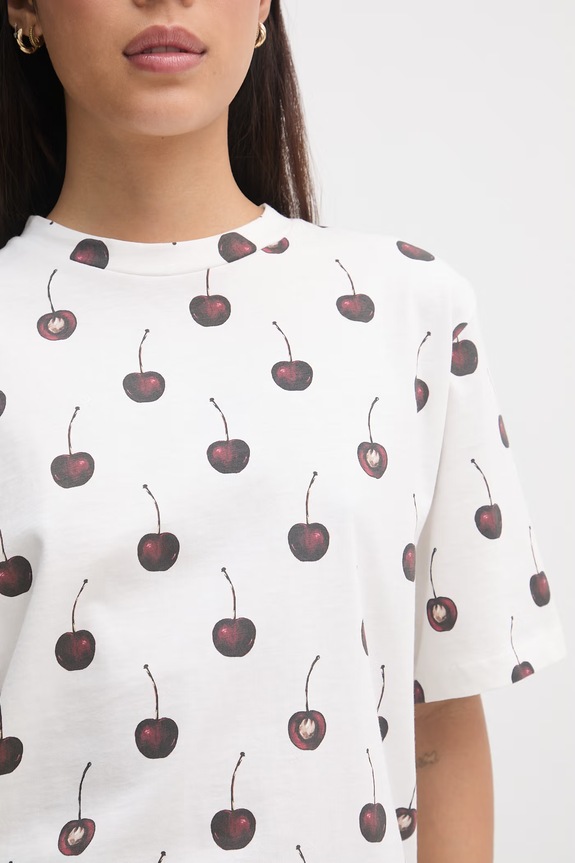 Stine Goya t-shirt basic damski bawełniany SG.SS26.T009.2243 biały