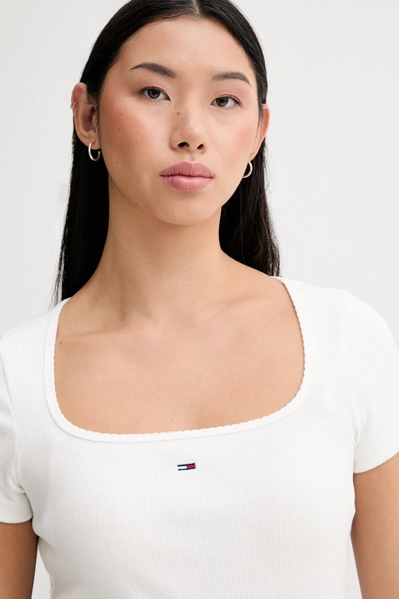 Tričko Tommy Jeans biela DW0DW21837