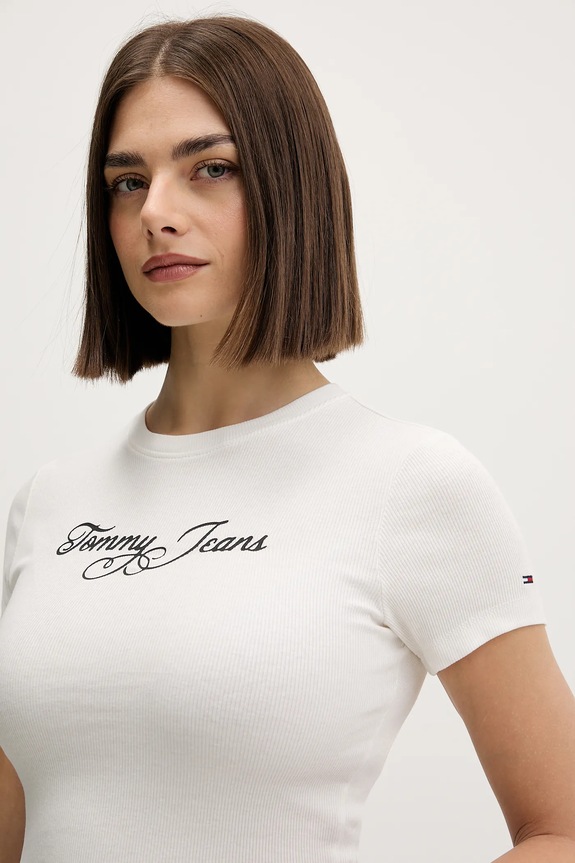 Tričko Tommy Jeans biela DW0DW21838