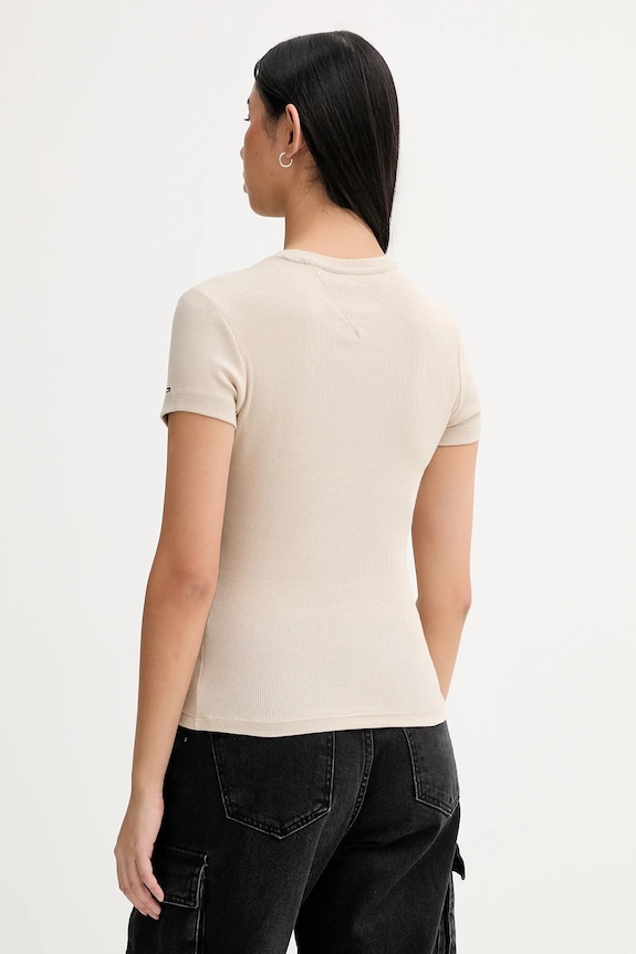 Дрехи Тениска Tommy Jeans DW0DW21838 бежов