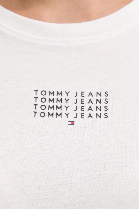 Tommy Jeans pamut póló DW0DW21841 bézs