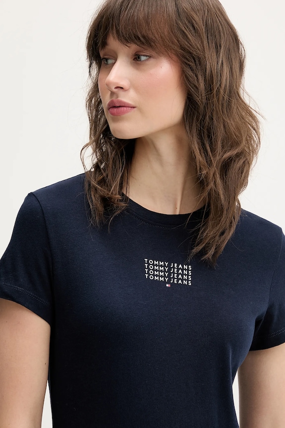 Tommy Jeans tricou din bumbac bleumarin DW0DW21841