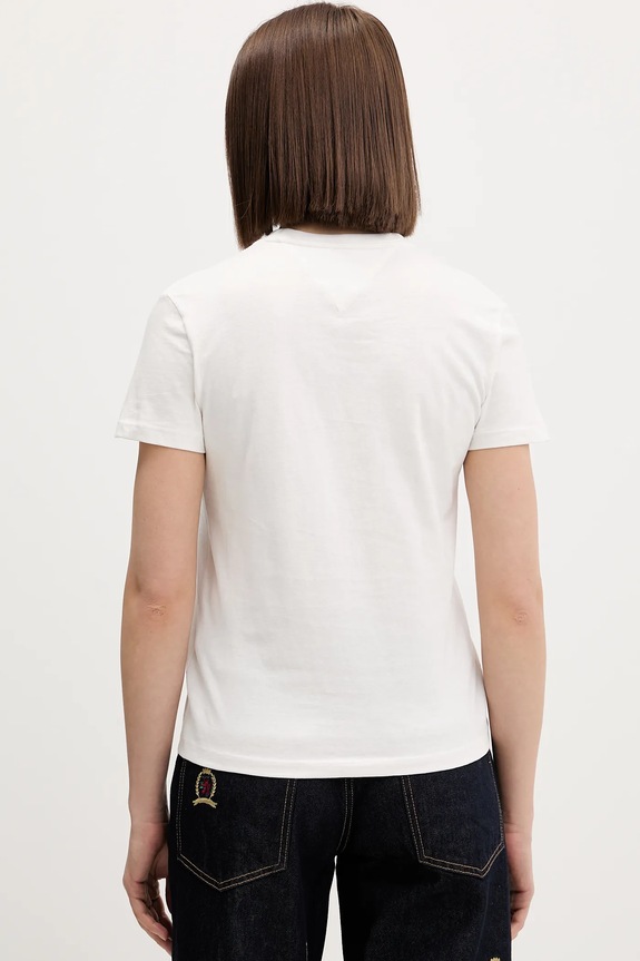 Oblečenie Bavlnené tričko Tommy Jeans DW0DW21842 biela
