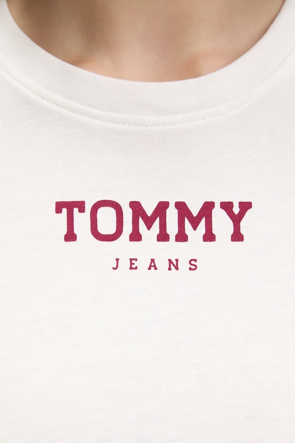 Bavlnené tričko Tommy Jeans DW0DW21842 biela