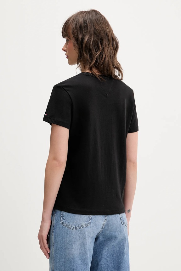 Îmbrăcăminte Tommy Jeans tricou din bumbac DW0DW21842 negru