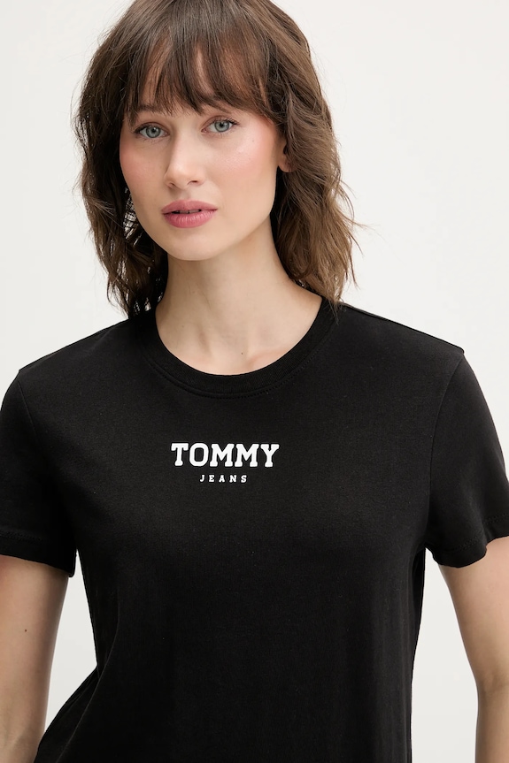 Tommy Jeans tricou din bumbac negru DW0DW21842