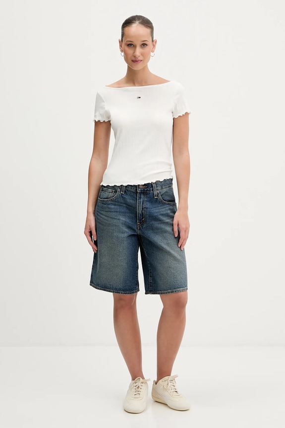 Tommy Jeans tricou DW0DW22460 bej SS26