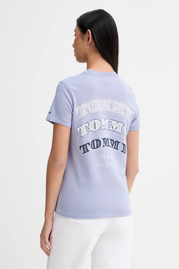 Ruházat Tommy Jeans pamut póló DW0DW22516 lila