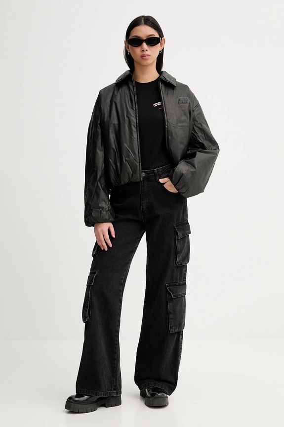Tommy Jeans pamut póló DW0DW22516 fekete SS26