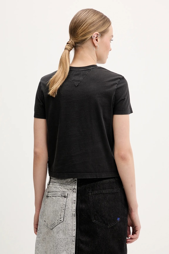 Oblačila Bombažna kratka majica Tommy Jeans DW0DW22539 črna