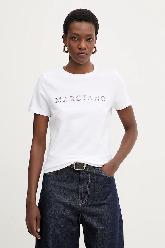 Marciano by Guess t-shirt MABEL z elastanem biały 6RGI02.6008A