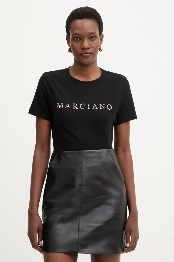 Marciano by Guess t-shirt MABEL z elastanem czarny 6RGI02.6008A