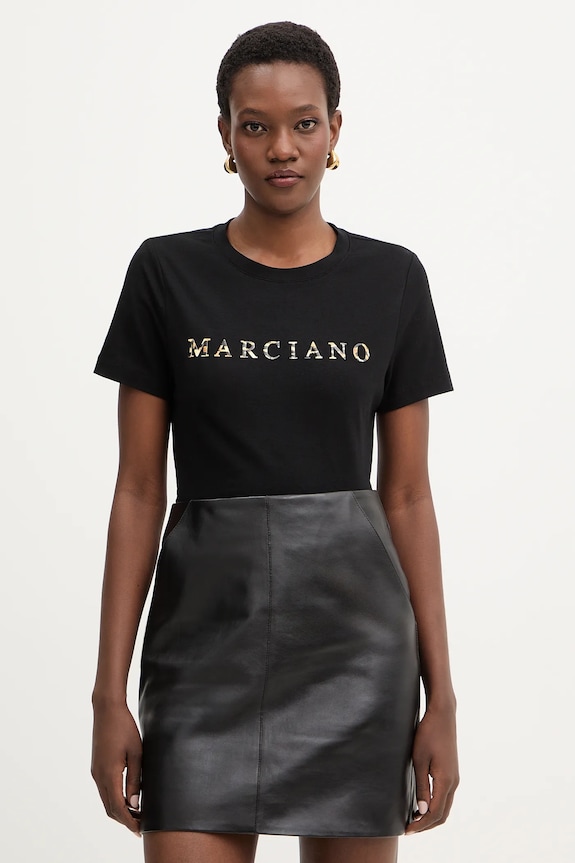 Marciano by Guess t-shirt MABEL z elastanem czarny 6RGI02.6008A