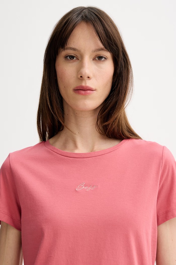 BOSS Orange T-shirt damski bawełniany C Elove embro różowy 50554696