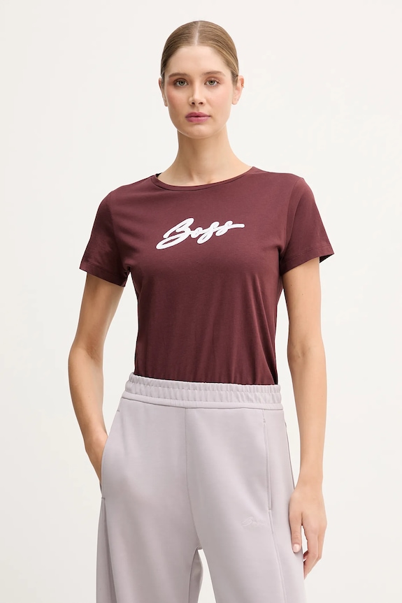 BOSS Orange tricou din bumbac C Elove 2 imprimeu burgundia 50556995