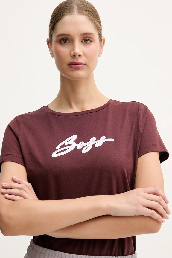 BOSS Orange tricou din bumbac C Elove 2 burgundia 50556995