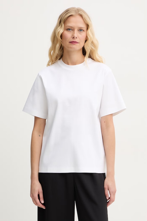 BOSS tricou din bumbac Eharpa uni alb 50552064