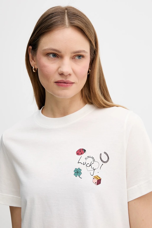 PS Paul Smith tricou din bumbac bej W2R.430V.VP5567