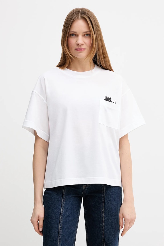 PS Paul Smith tricou din bumbac print alb W2R.431V.VP5565