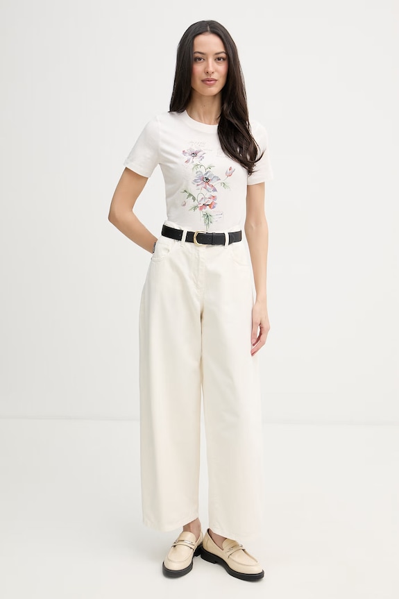 PS Paul Smith T-shirt damski bawełniany W2R.429V.VP5769 beżowy SS26