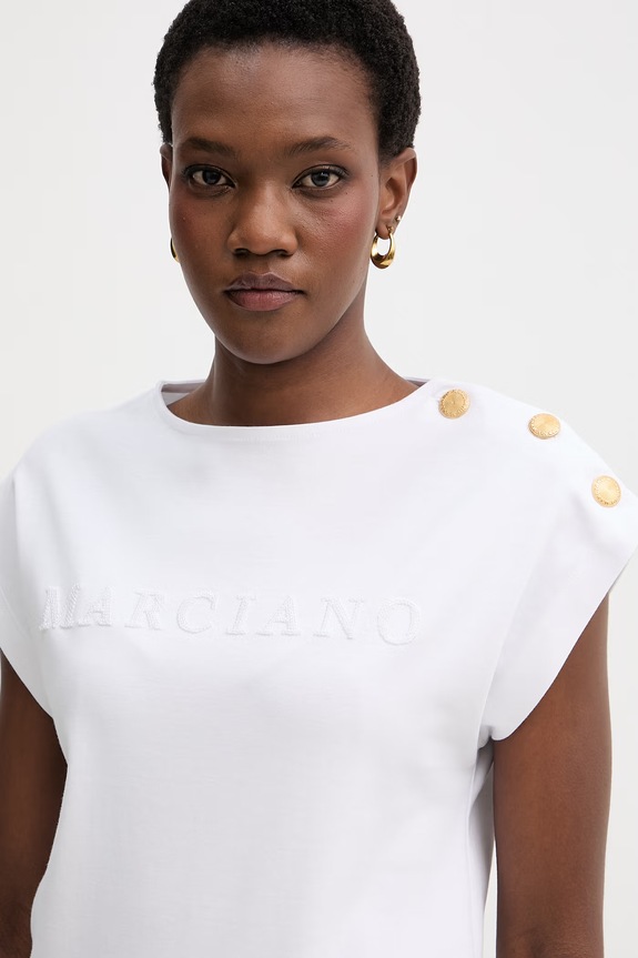 Marciano by Guess t-shirt da donna in cotone LYRIS bianco G6GI04.K3505