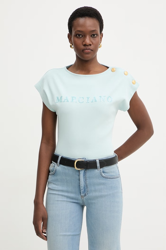 Marciano by Guess kratka majica ženska bombažna LYRIS modra G6GI04.K3505