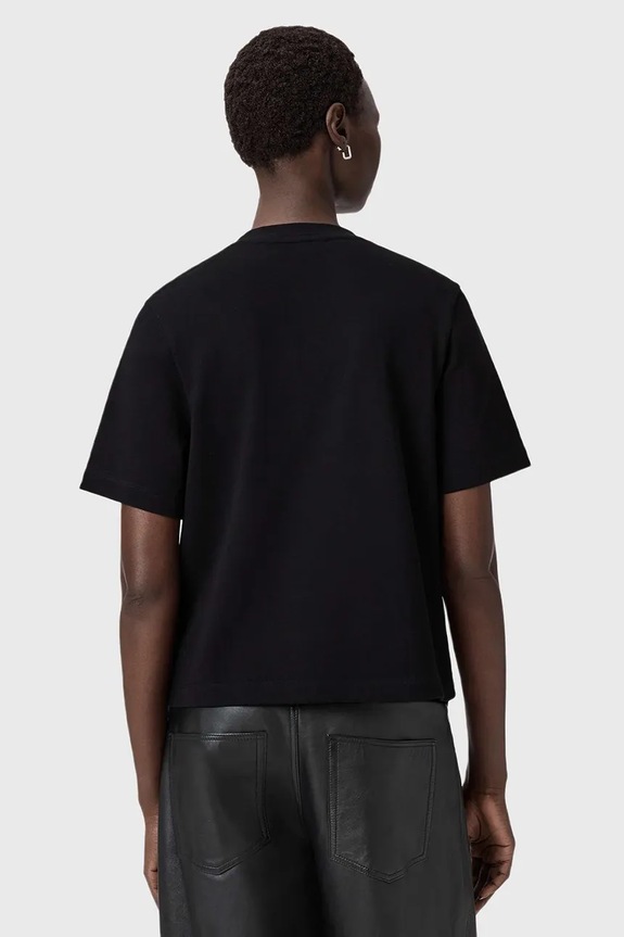 Βαμβακερό μπλουζάκι AllSaints W148JD μαύρο SS26