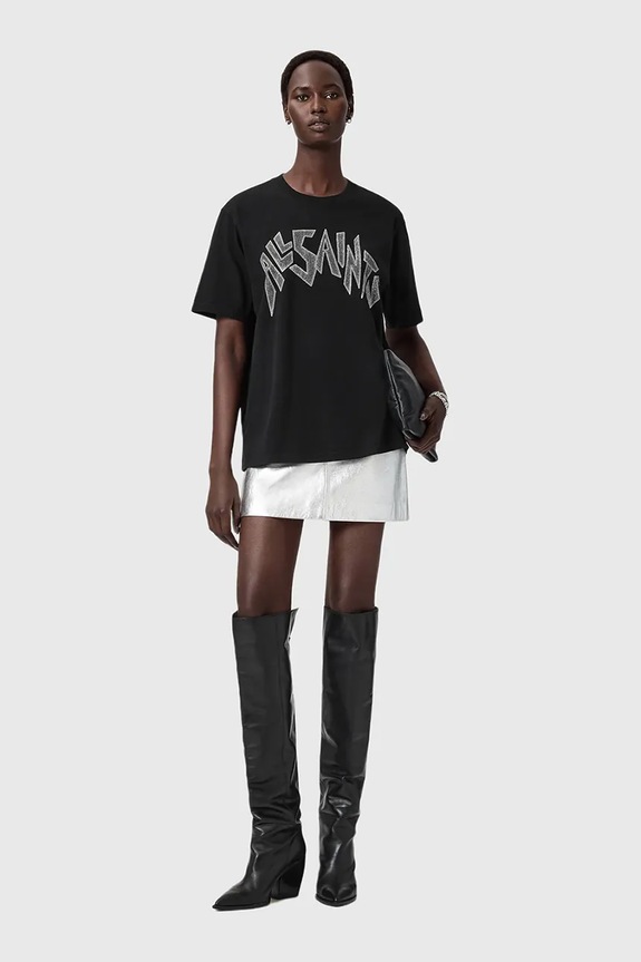 AllSaints t-shirt bawełniany czarny W145JD