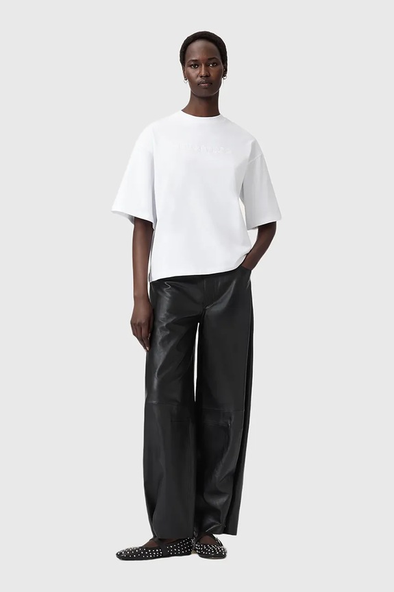 Bombažna kratka majica AllSaints W088JD bela