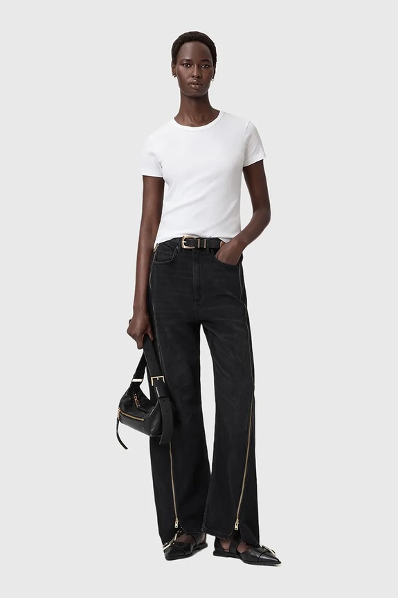 Βαμβακερό μπλουζάκι AllSaints W285JC λευκό