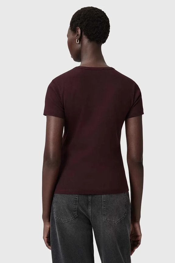 AllSaints t-shirt bawełniany W285JC bordowy SS26