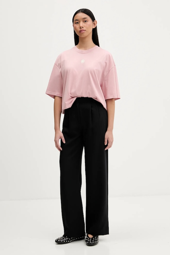 Bavlnené tričko Hugo Blue Oversized_Tee_B_8 50554005 ružová SS26