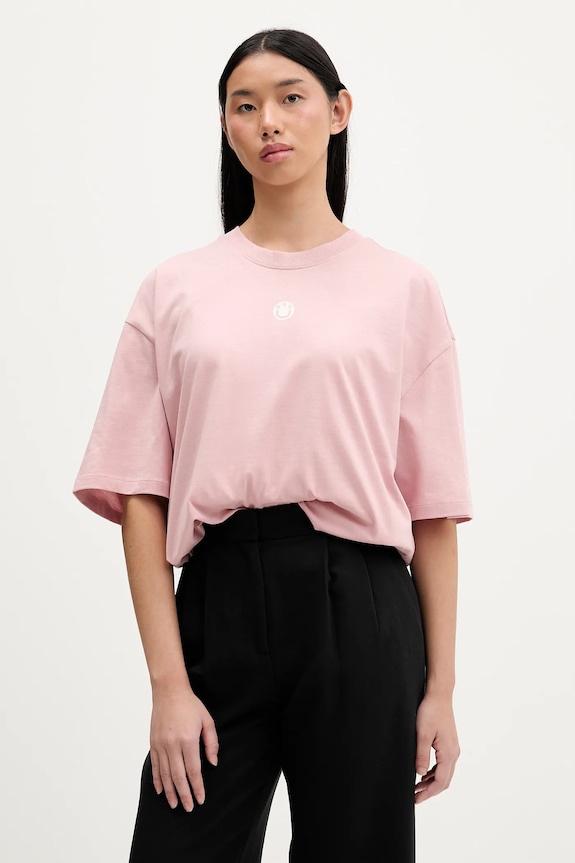 Oblečenie Bavlnené tričko Hugo Blue Oversized_Tee_B_8 50554005 ružová