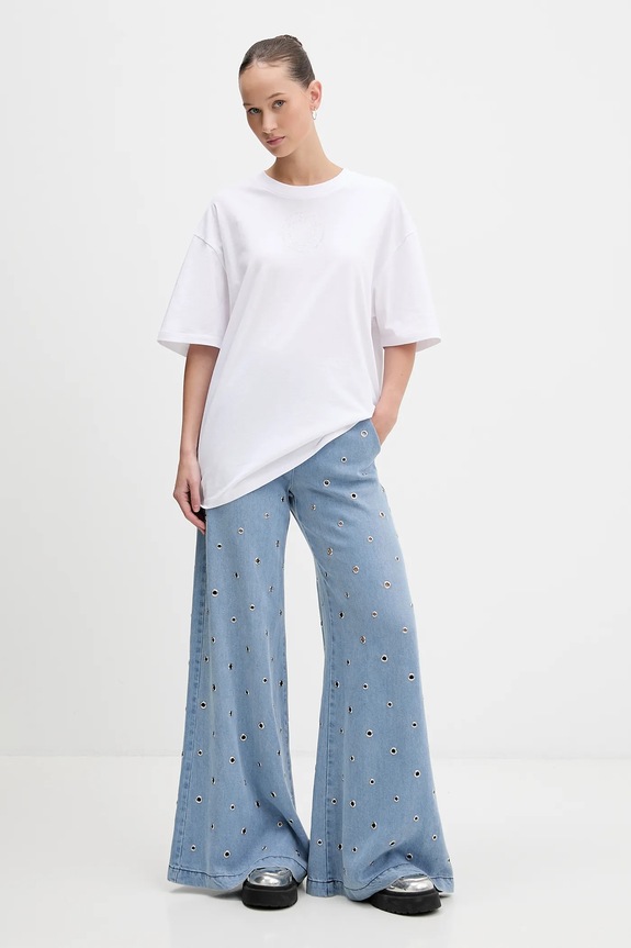 Bavlnené tričko Hugo Blue Oversized _Tee_B_9 50554940 biela SS26