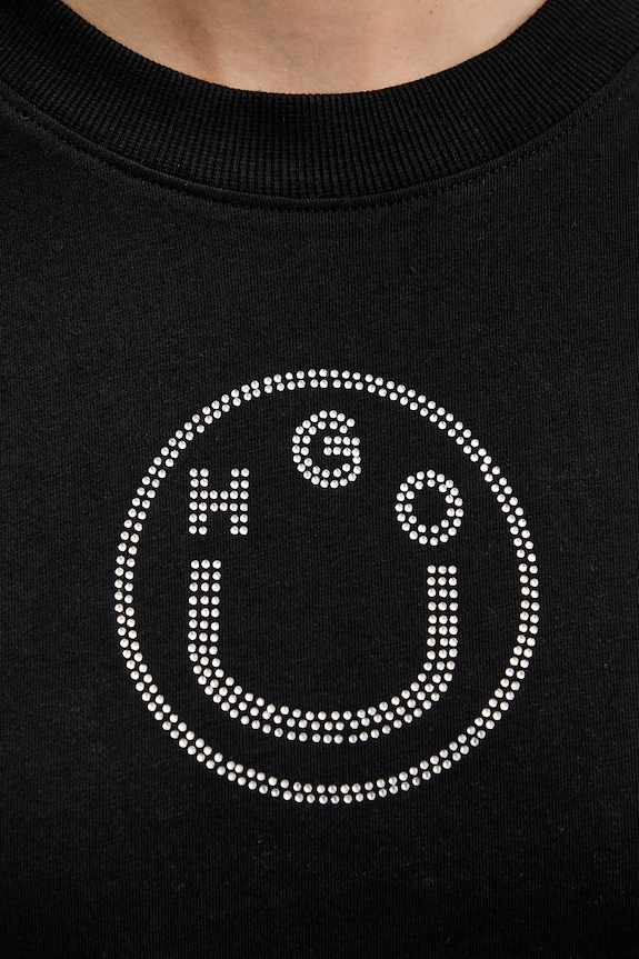 Hugo Blue tricou din bumbac Oversized _Tee_B_9 50554940 negru