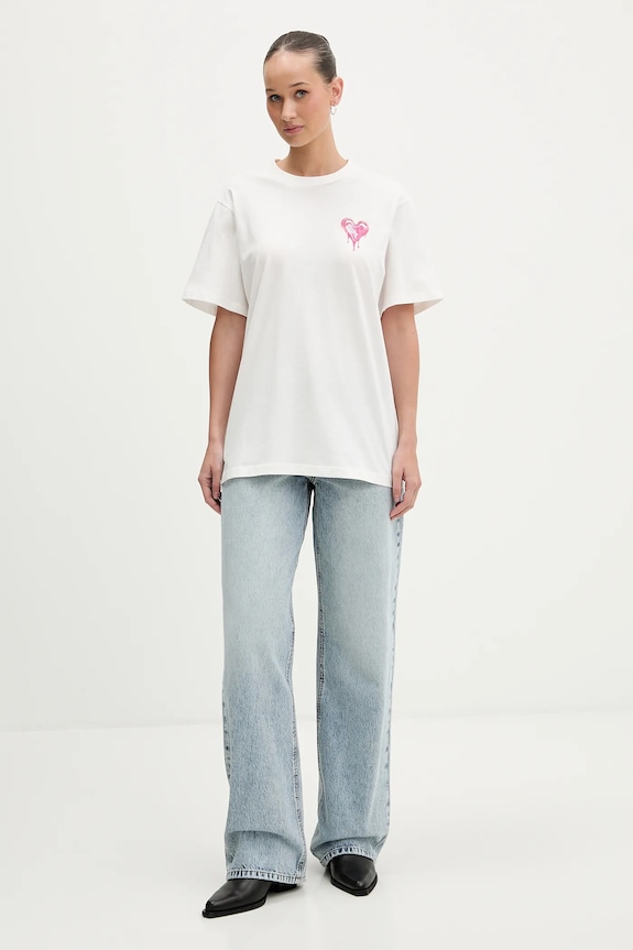 Hugo Blue t-shirt bawełniany Vintage_Tee_B_9 50562261 beżowy SS26