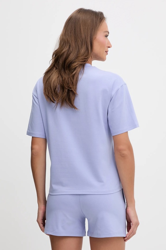 Odzież HUGO T-shirt oversize damski z modalem SIGNATURE_TSHIRT 50556807 fioletowy