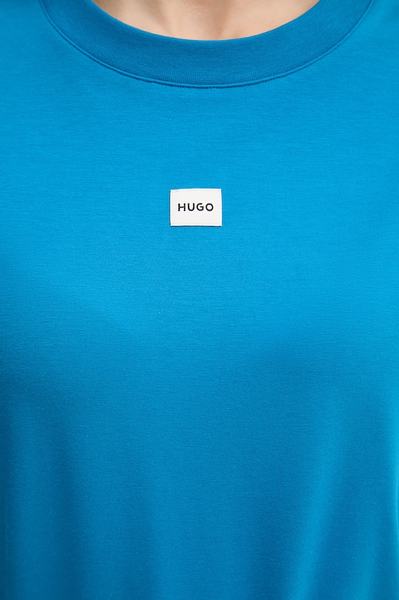 HUGO oversize tričko dámske s modalom SIGNATURE_TSHIRT 50556807 modrá