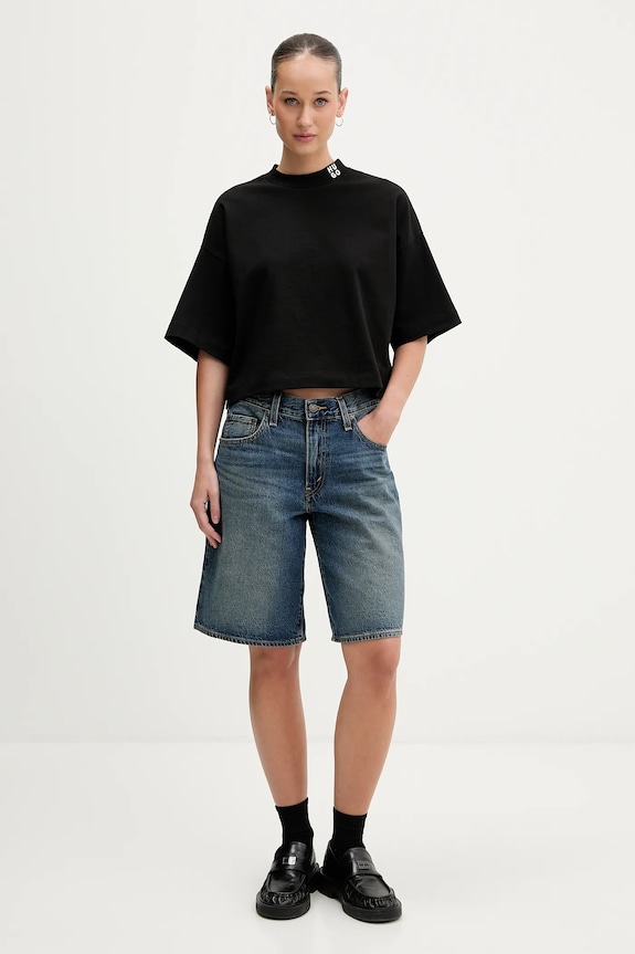 HUGO tricou din bumbac Damelody 50561189 negru SS26