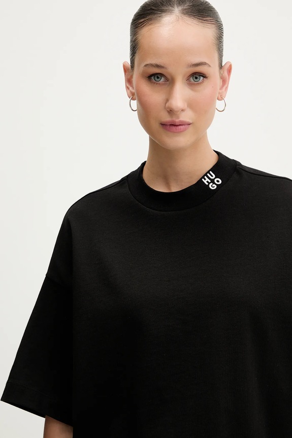 HUGO tricou din bumbac Damelody negru 50561189