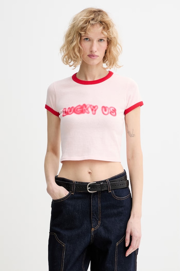 Bavlnené tričko Kenzo slim ružová FG52TS0124SK