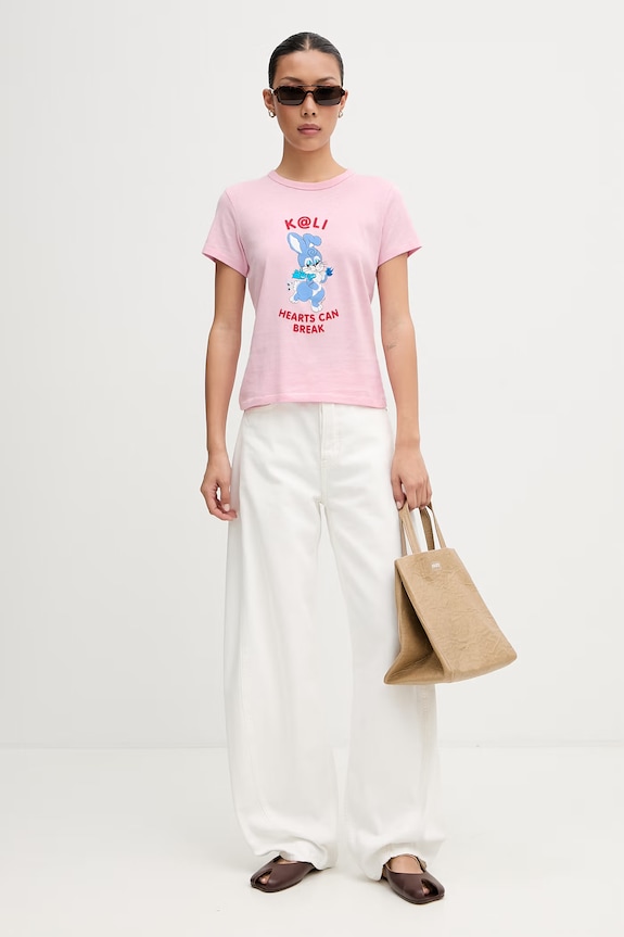 Kenzo T-shirt damski bawełniany FG52TS2224SK różowy SS26