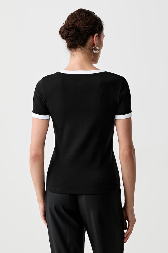 Odzież Kenzo T-shirt damski bawełniany z elastanem FG52TS2174SJ czarny